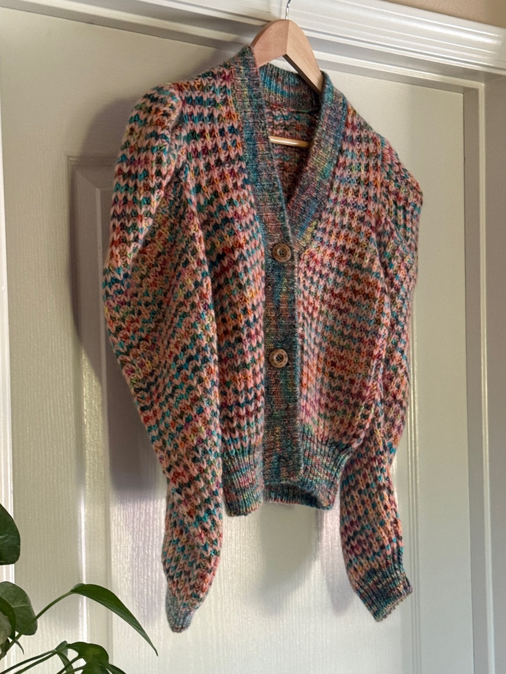 Ulla Johnson Fiora Rainbow Puff Sleeve Mohair Wool Cardigan Sweater M - Picture 12 of 16